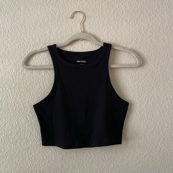 Wild Fable Crop Top Scoop Neck Ribbed Tank Black - Picture 13 of 13